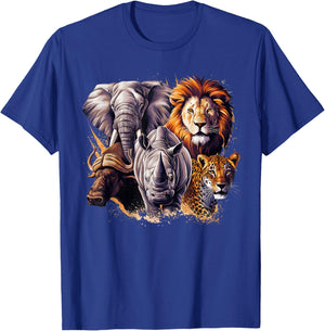 Wildlife Safari Adventure The Big Five Of South Africa T-Shirt - T-Shirt | Royal