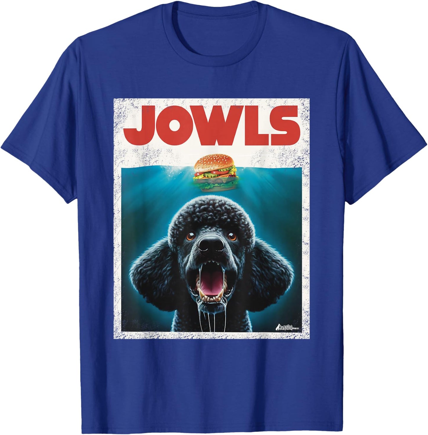 Funny Poodle Black Standard Poodle Jowls Burger Cute Dog Mom T-Shirt - T-Shirt | Royal