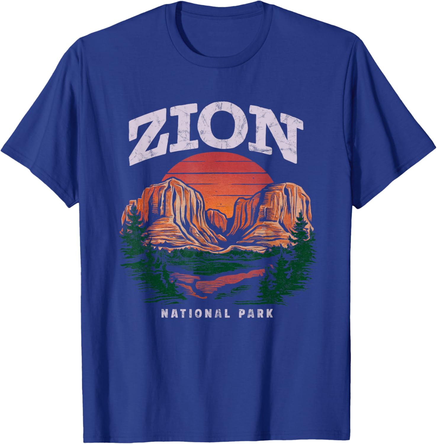 Zion National Park Vintage Hiking Camping Vintage T-Shirt - T-Shirt | Royal