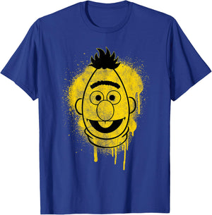 Sesame Street Bert Graffiti Spray Face Halloween Costume T-Shirt - T-Shirt | Royal