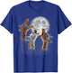 3 Giraffes Howling At The Moon Funny Giraffe Animal Lover T-Shirt - T-Shirt | Royal