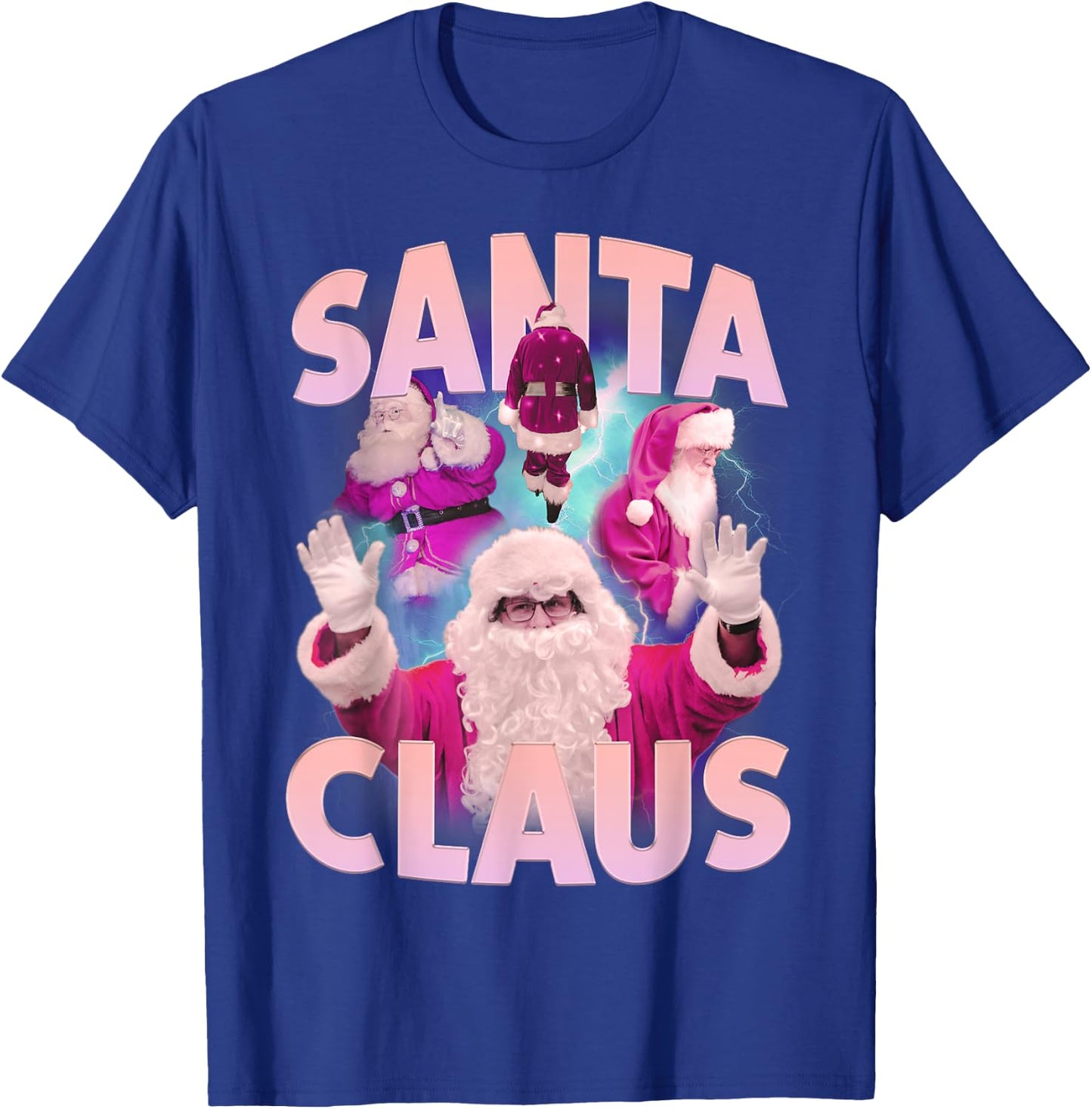 Vintage Christmas Santa Claus Bootleg 90s Hip Hop Rapper T-Shirt - T-Shirt | Royal
