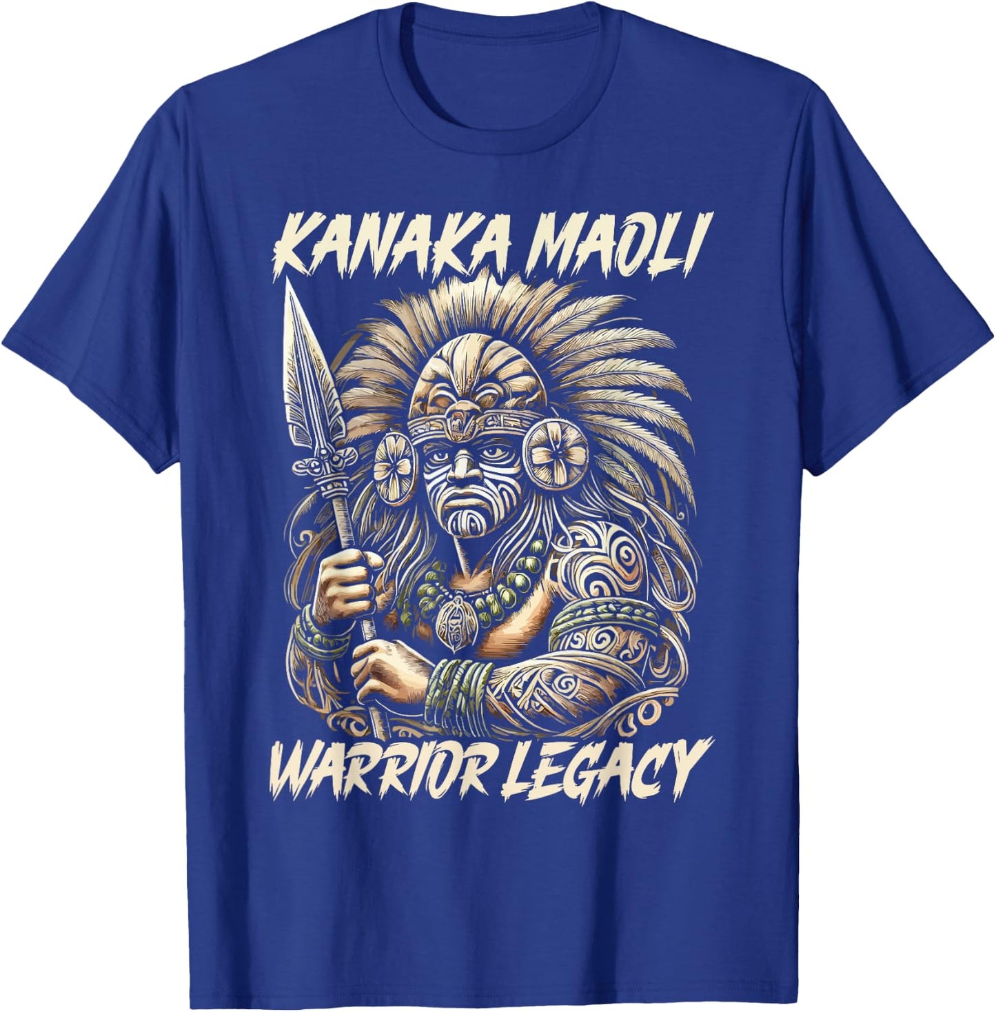 Kanaka Maoli Warrior Native Hawaiian Islands Hawaii Flag T-Shirt - T-Shirt | Royal