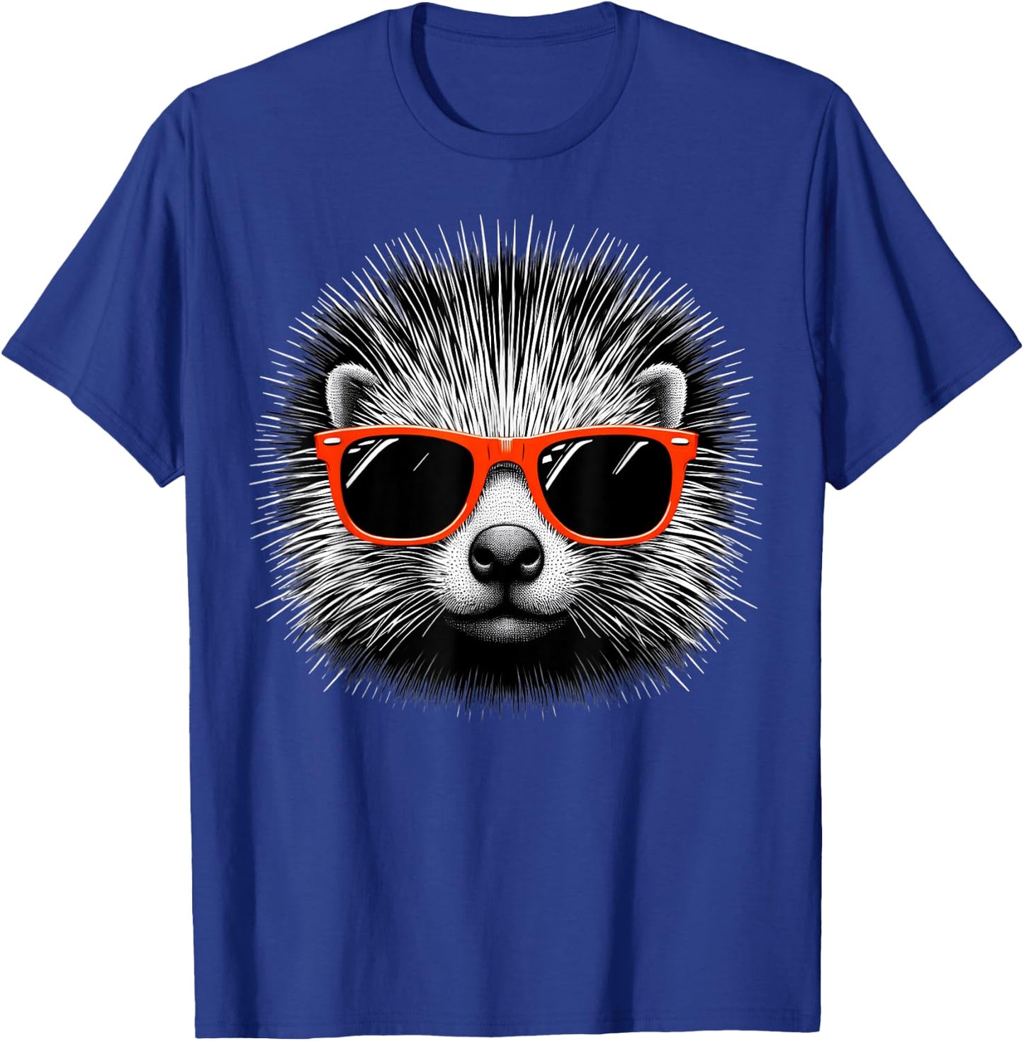 Cool Porcupine Wearing Sunglasses Graphic Art T-Shirt - T-Shirt | Royal