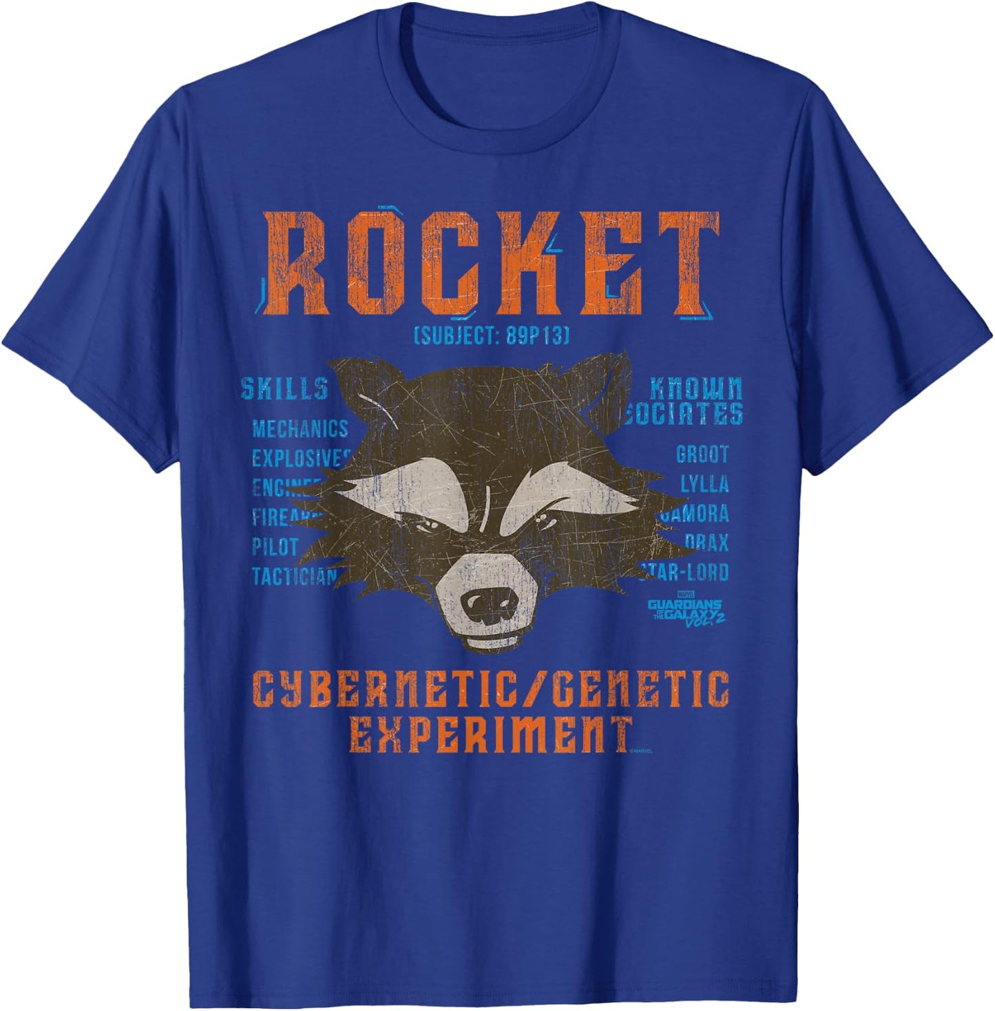 Marvel Guardians of The Galaxy Vol 2 Rocket Raccoon Skills T-Shirt - T-Shirt | Royal