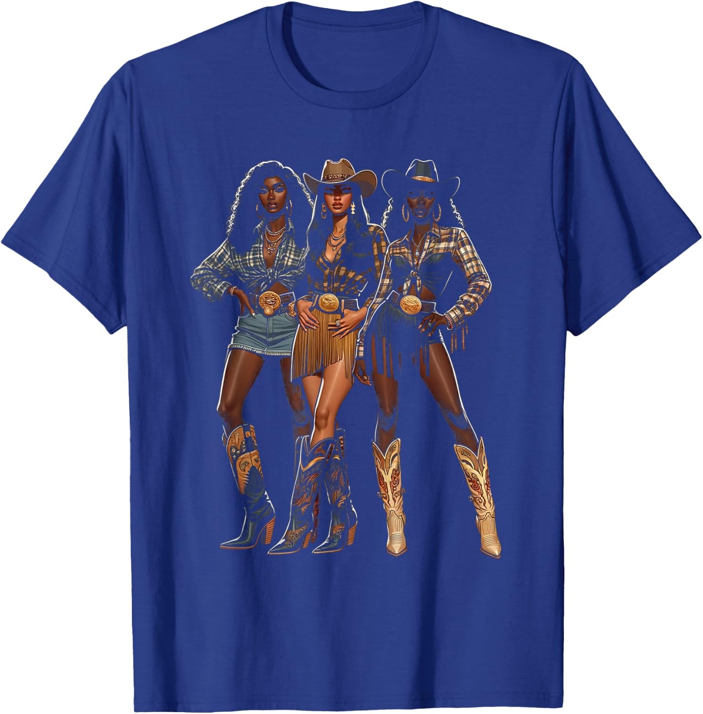 Black Cowgirl Western Rodeo Melanin Black History Texas T-Shirt - T-Shirt | Royal