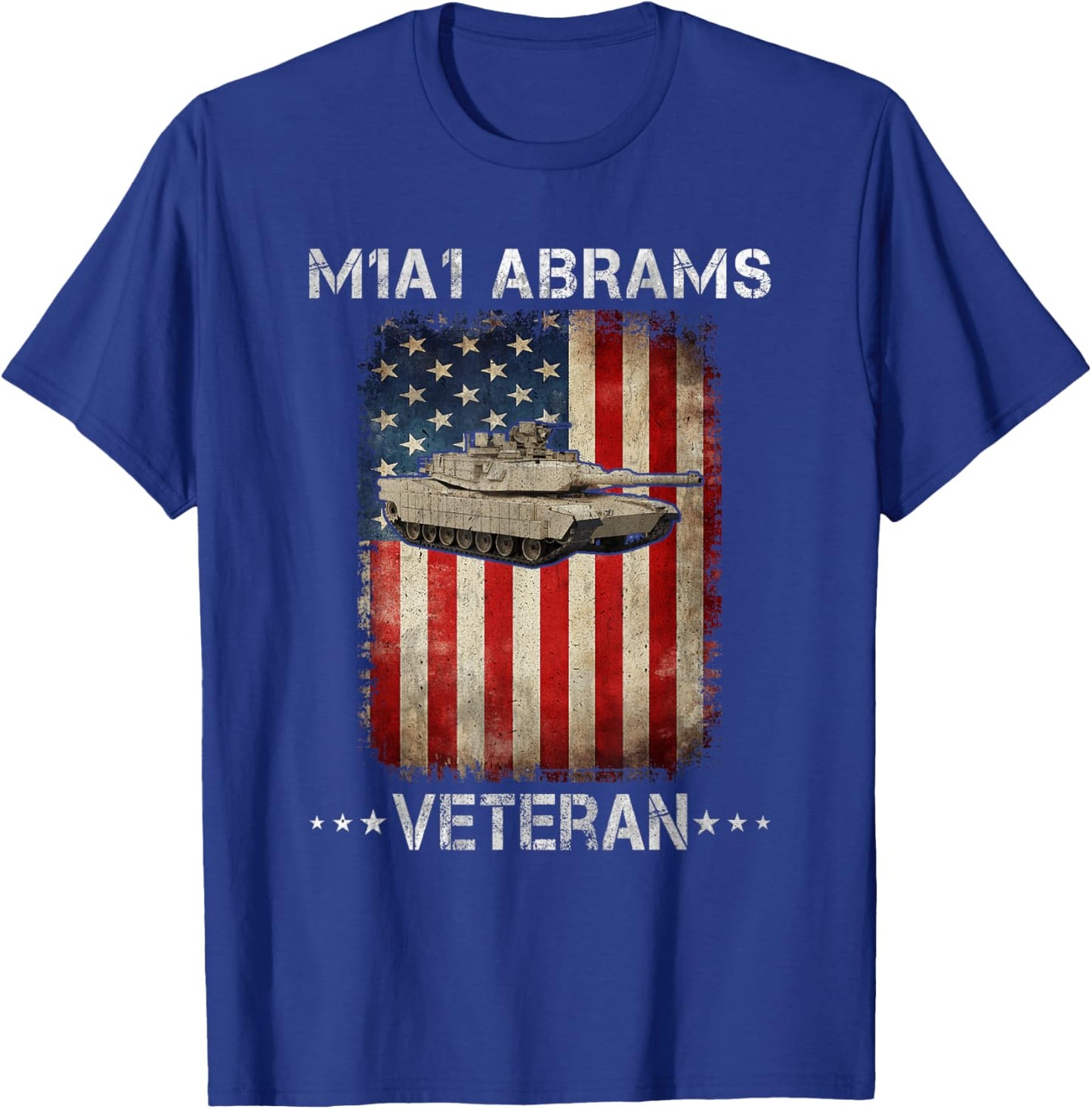 M1A1 Abrams Tank Veteran Main Battle Tank American Flag Women Men T-Shirt - T-Shirt | Royal