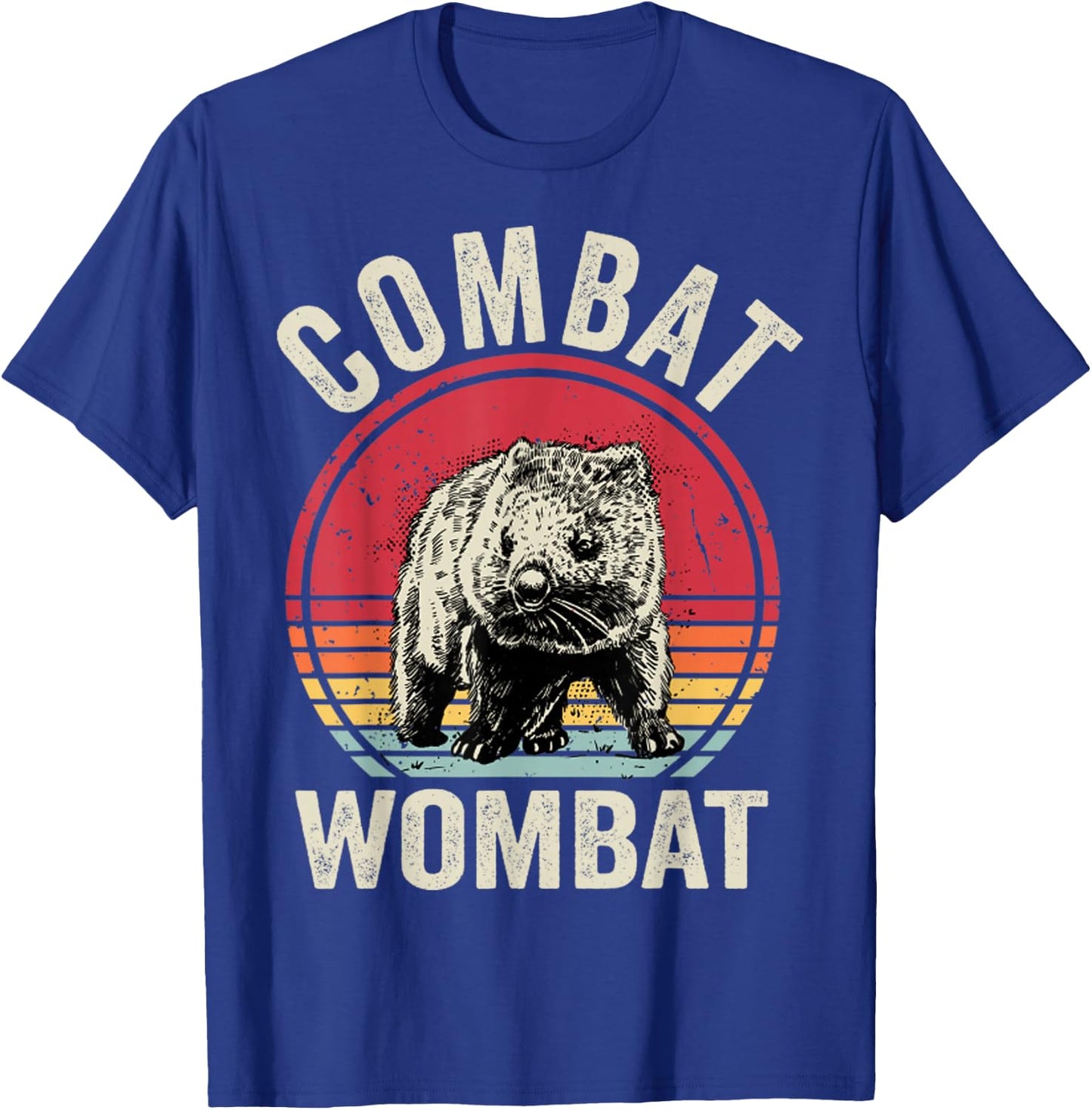 Wombat Retro Combat Wombat Funny T-Shirt - T-Shirt | Royal