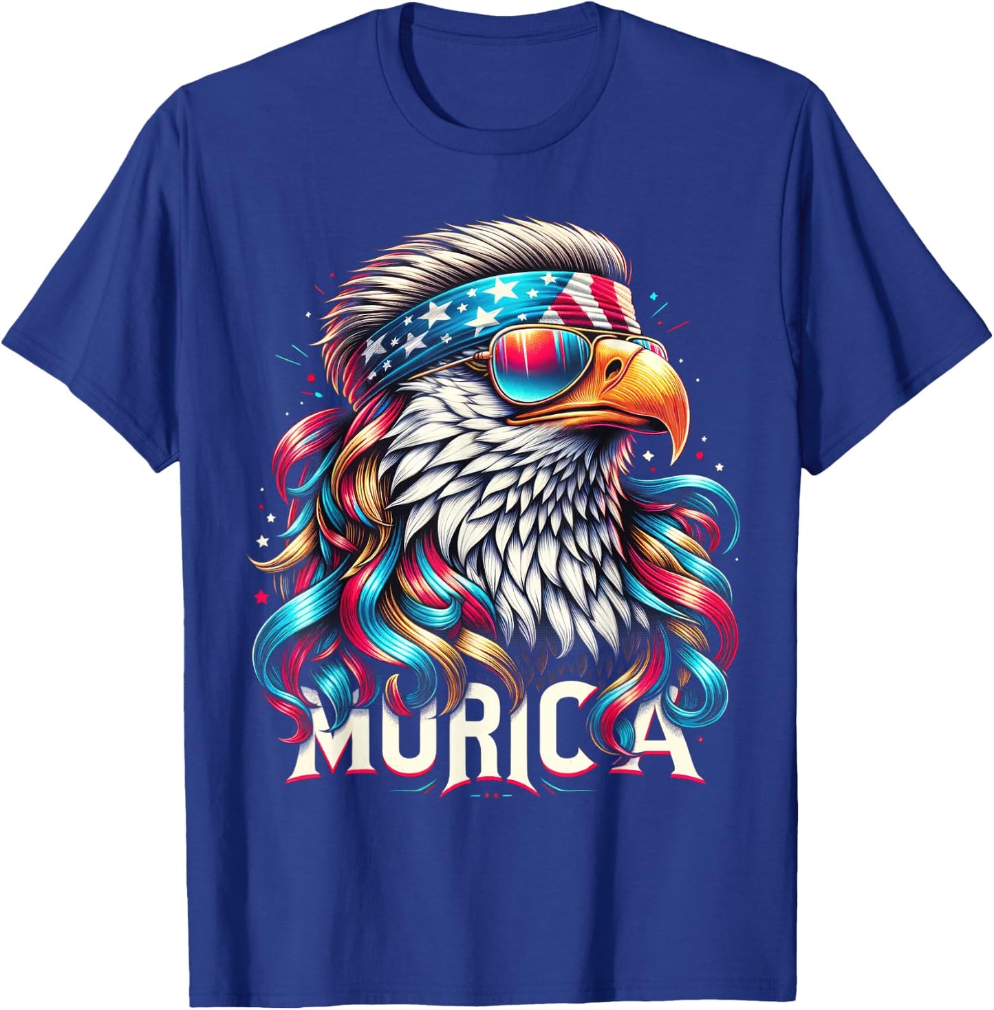 4th of July Patriotic Funny Eagle July 4th USA Murica Kids Men T-Shirt - T-Shirt | Royal