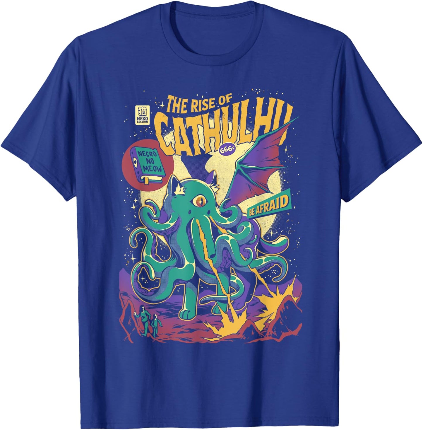 Rise Of Cathulhu Creepy Kitten Cthulhu Halloween Cat T-Shirt - T-Shirt | Royal