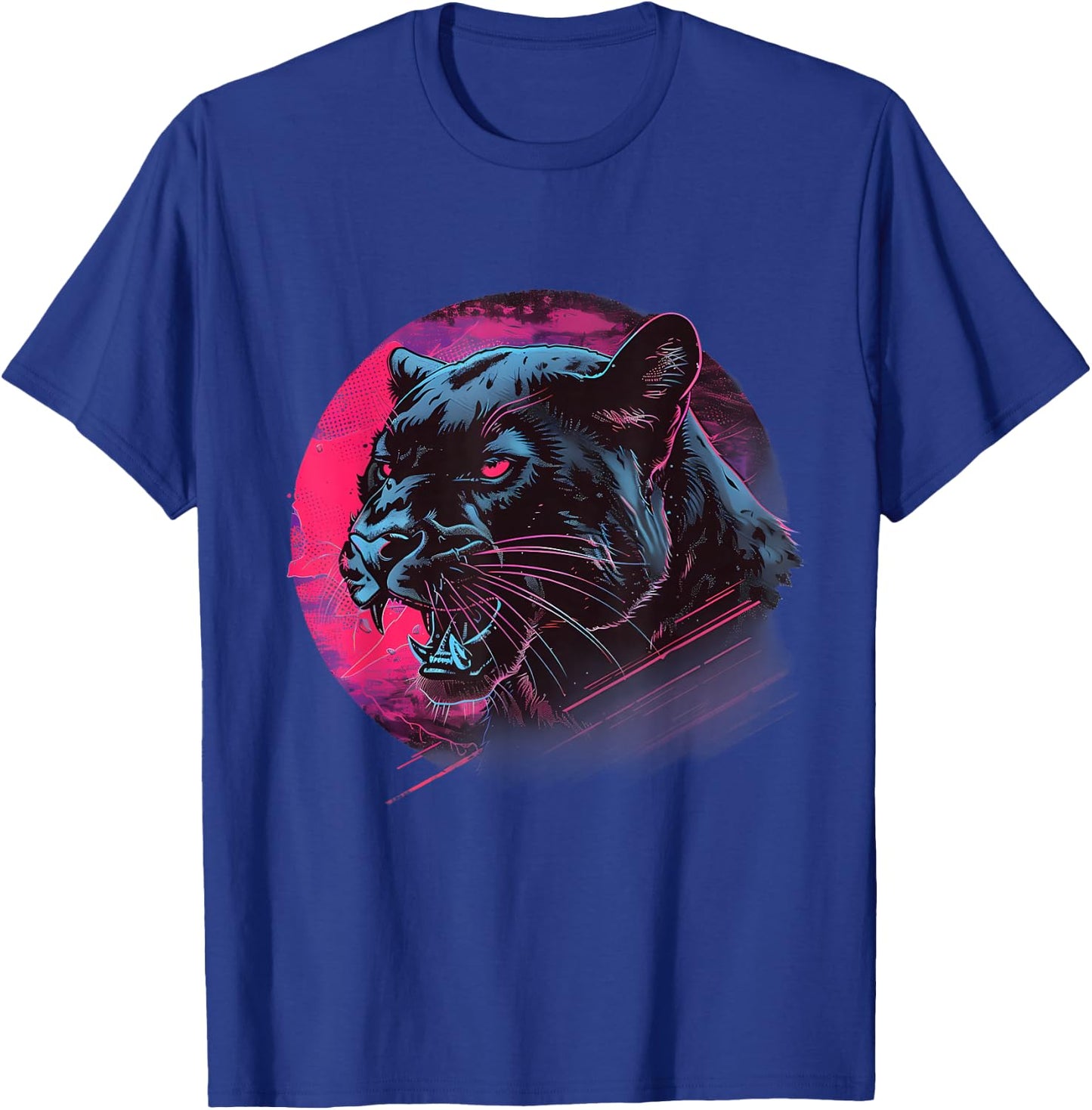 Panther Wildlife Portrait Colourful Nature Panther Lover T-Shirt - T-Shirt | Royal