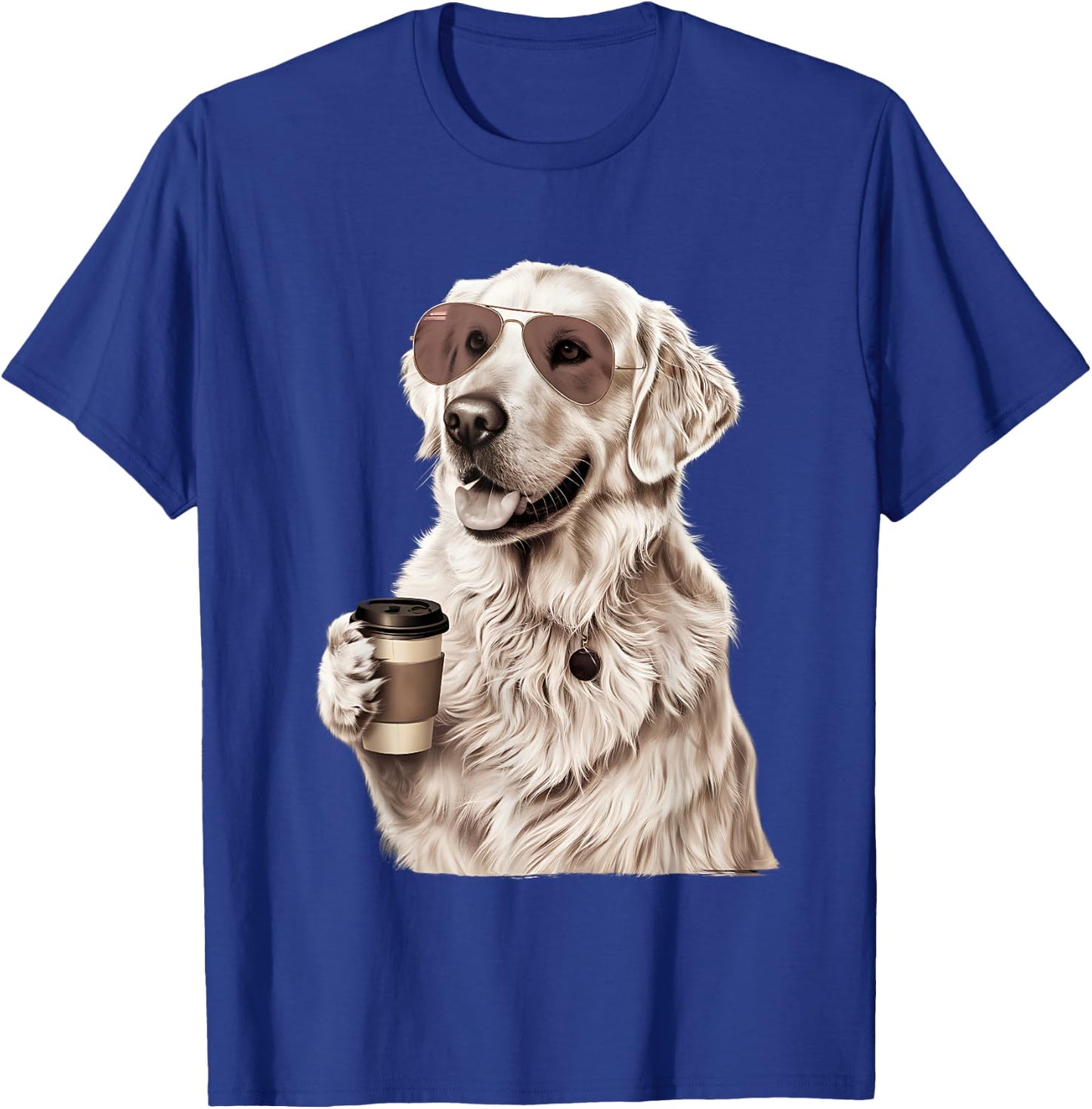 English Cream Golden Retriever Coffee Dog Mom Dad T-Shirt - T-Shirt | Royal
