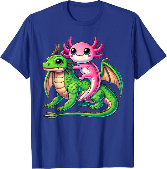 Anime Kawaii Axolotl Dragon T-Shirt - T-Shirt | Royal