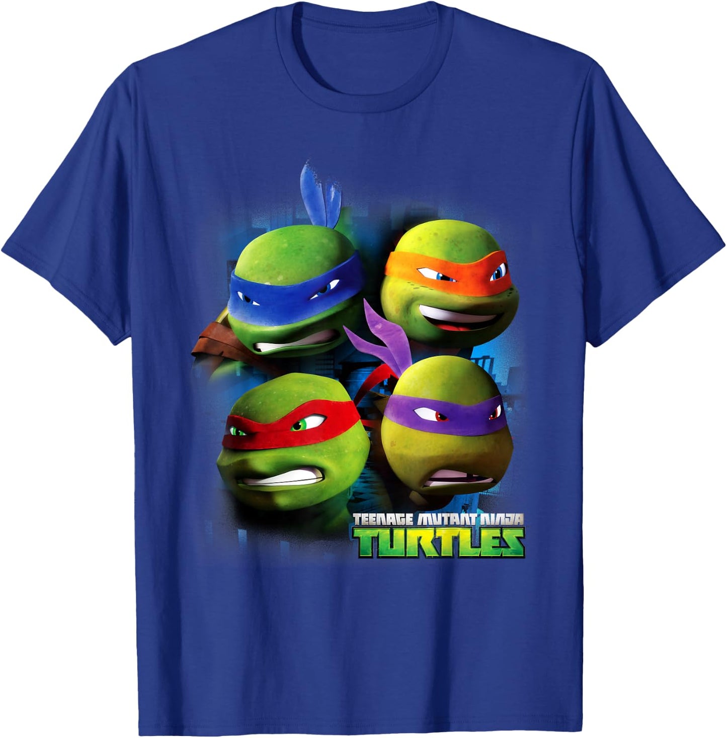 Teenage Mutant Ninja Turtles Large Character Heads T-Shirt - T-Shirt | Royal