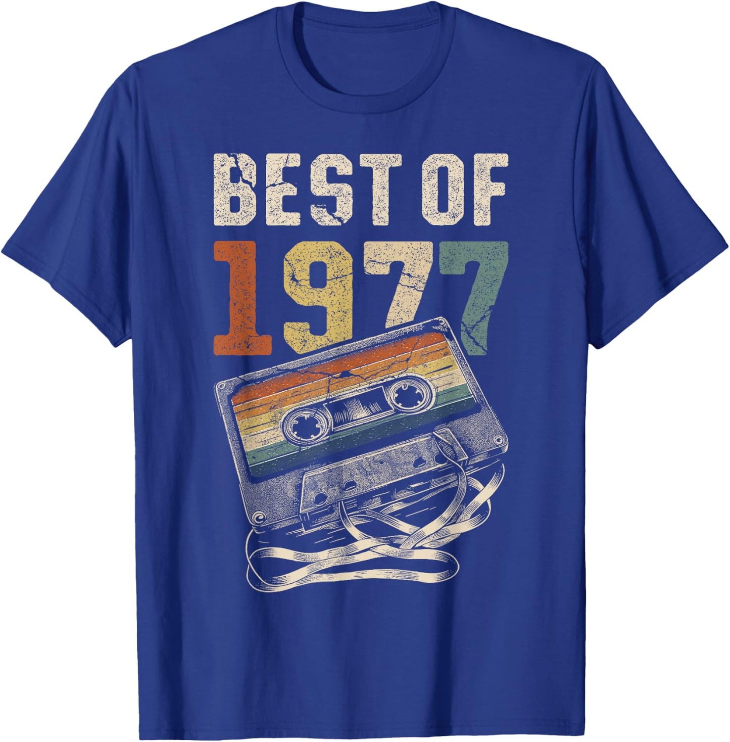 Best of 1977 Cassette 49 Years Music Retro Birthday T-Shirt - T-Shirt | Royal