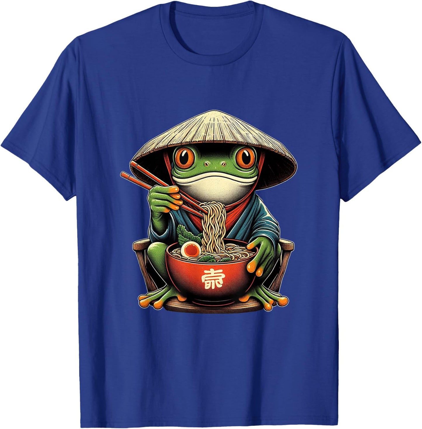 Frog Eating Ramen Kawaii Neko Japanese Noodles Anime Lovers T-Shirt - T-Shirt | Royal