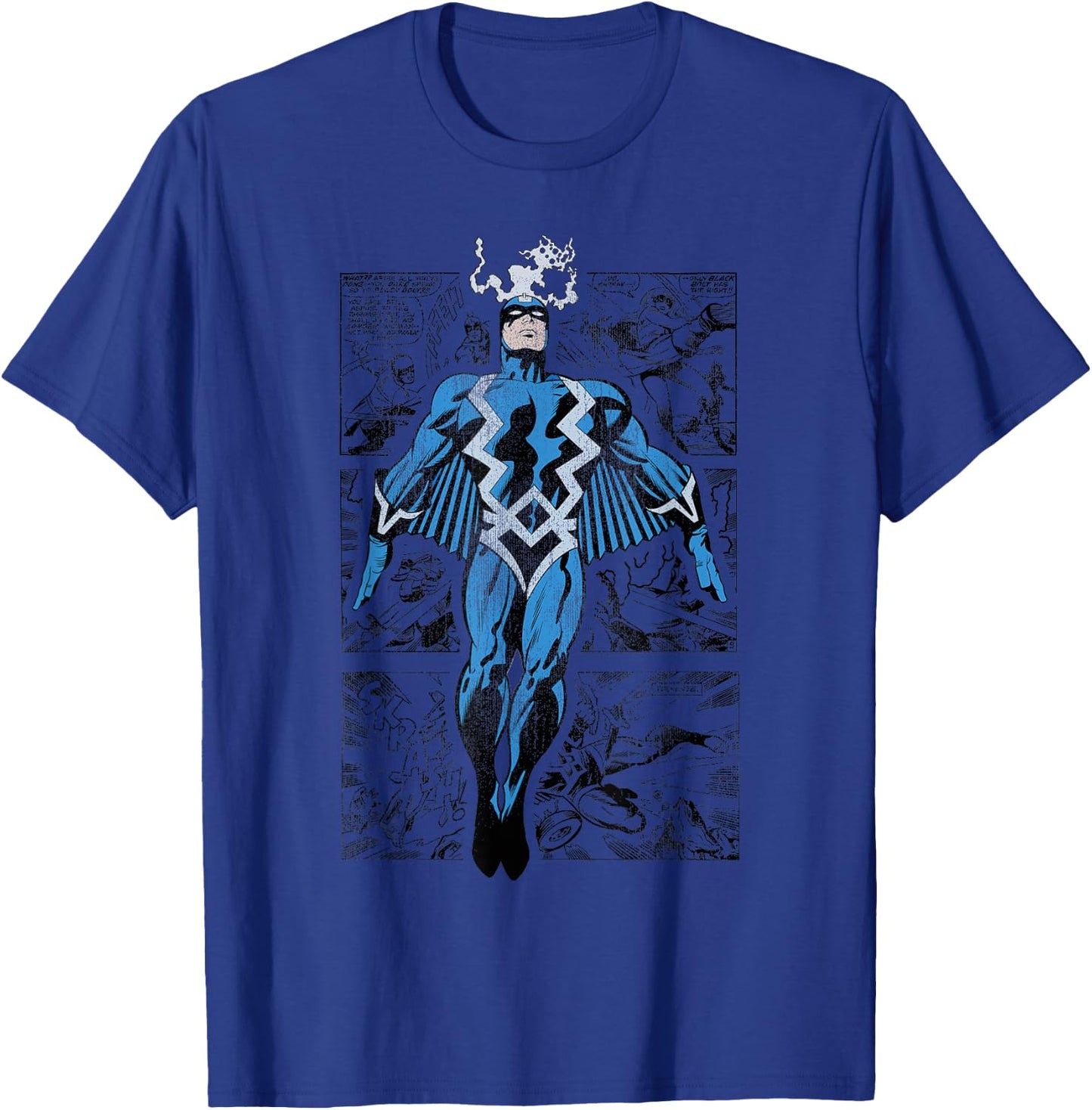 Marvel Inhumans Black Bolt Superhero Comic Panel Portrait T-Shirt - T-Shirt | Royal