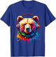 Bear With Headphones T-Shirt - T-Shirt | Royal