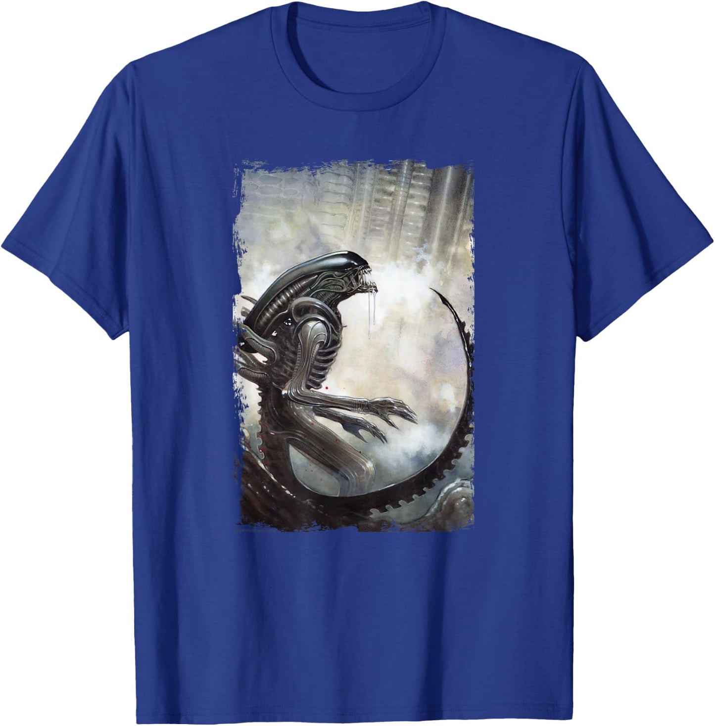 Aliens Iconic Dangerous Xenomorph Big Chest Retro Poster T-Shirt - T-Shirt | Royal