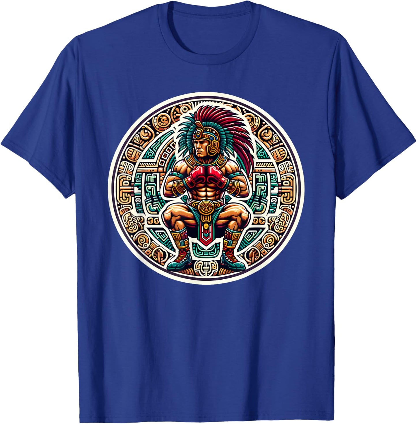 Boxing Mexico Funny Mexican Vintage Style Boxing flag Mexico T-Shirt - T-Shirt | Royal
