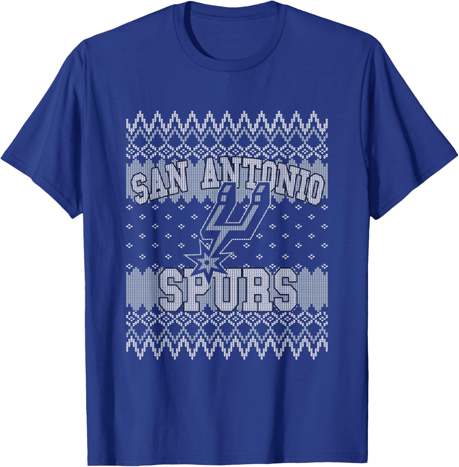 NBA San Antonio Spurs Ugly Christmas Sweater Style T-Shirt - T-Shirt | Royal