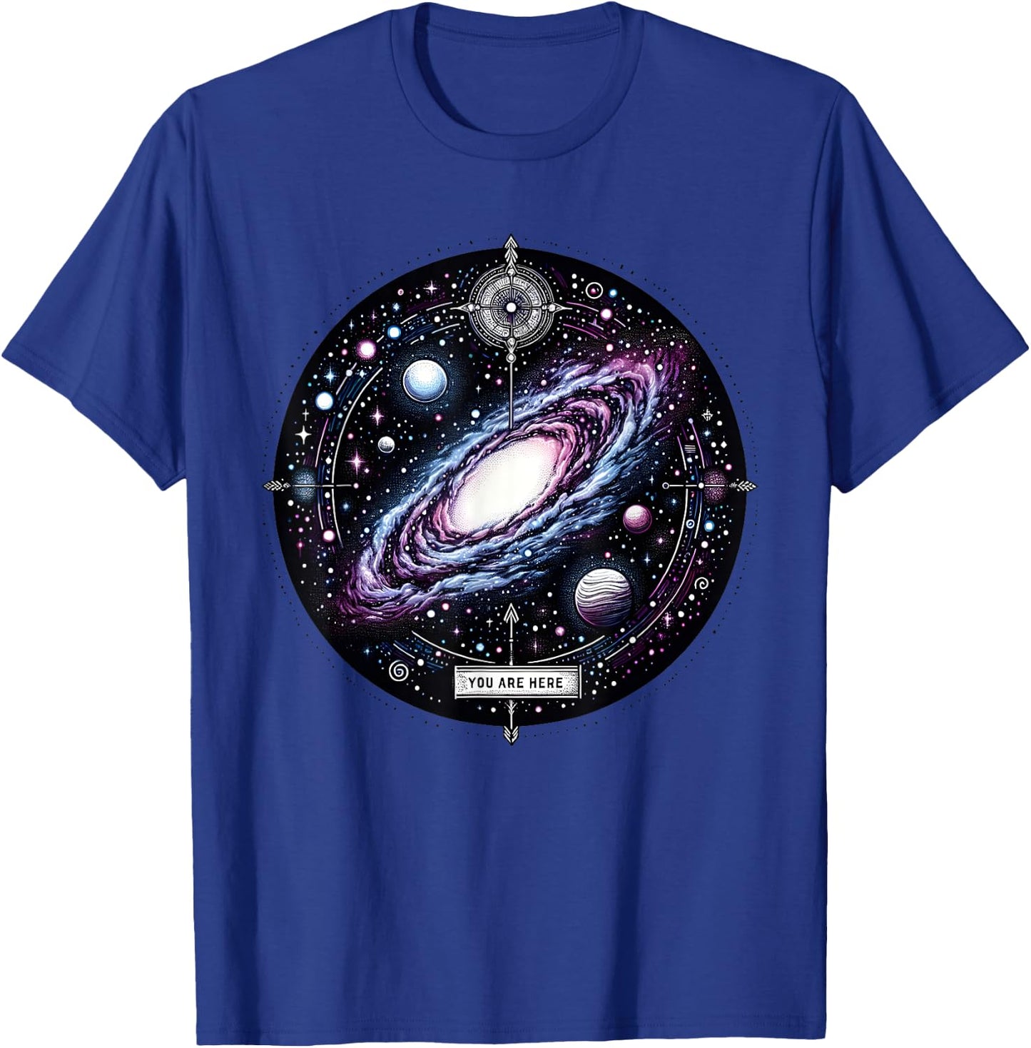 You Are Here Milky Way Funny Galaxy Astronomy Men Women Kids T-Shirt - T-Shirt | Royal