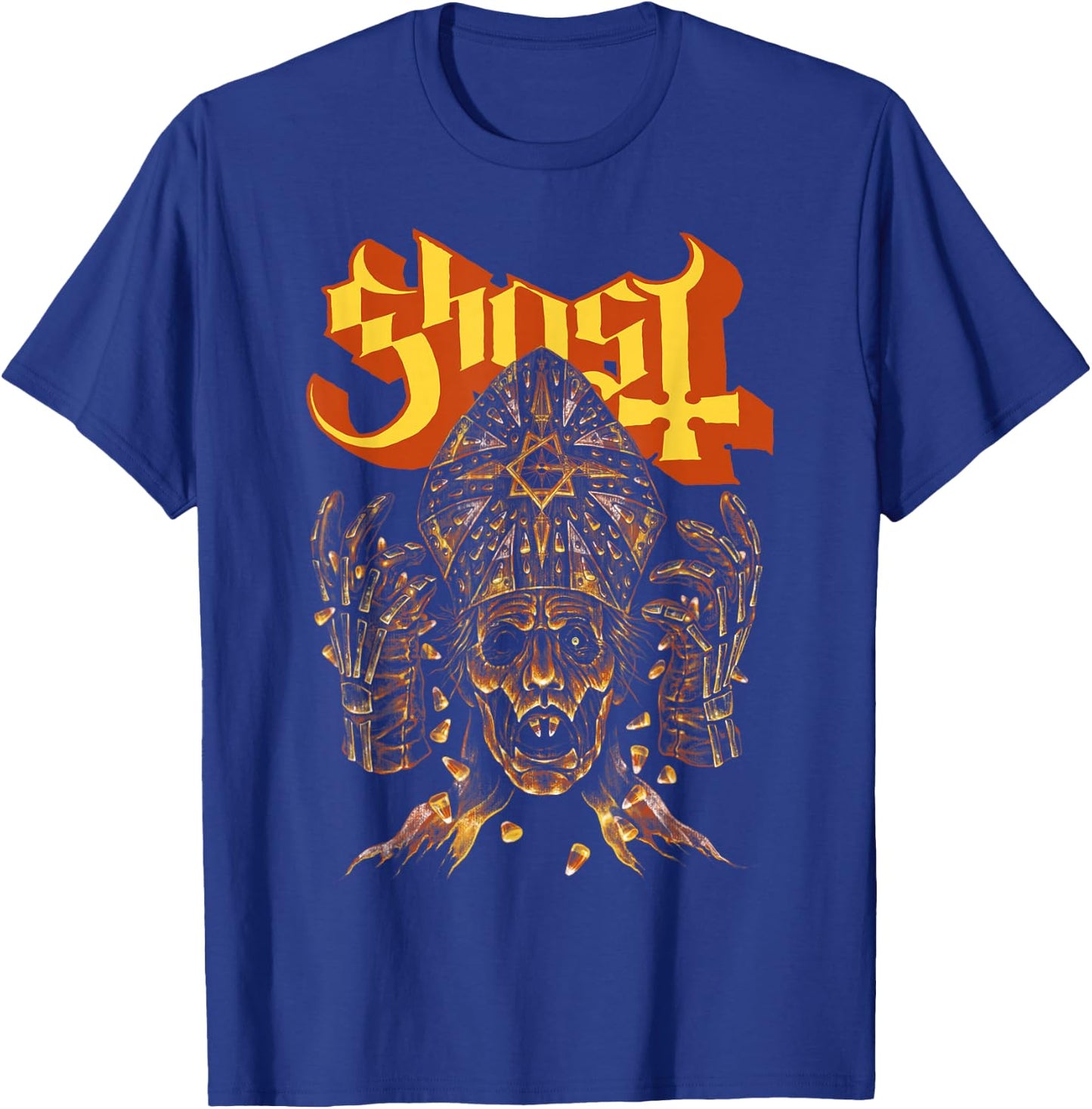 Ghost – Candy Corn Papa 4 Halloween T-Shirt - T-Shirt | Royal