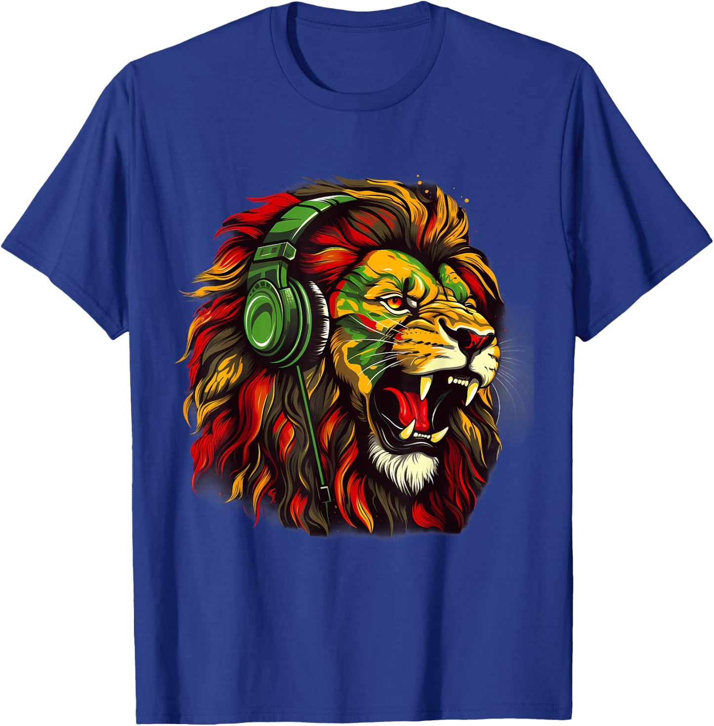 Reggae Music Rasta Pride Jamaican Roots Rasta Reggae Lion T-Shirt - T-Shirt | Royal