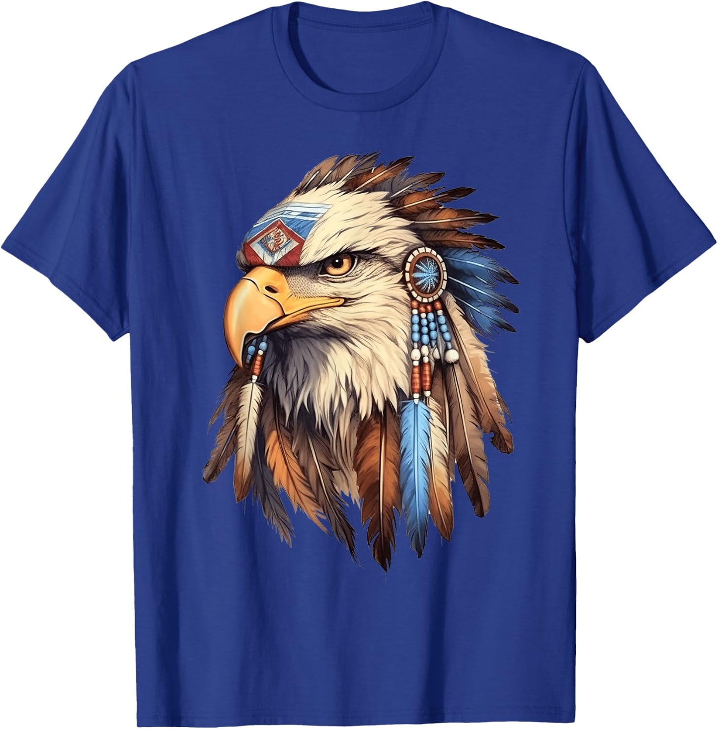 Native American Tribal Dream-Catcher Eagle Tribal Animal Art T-Shirt - T-Shirt | Royal