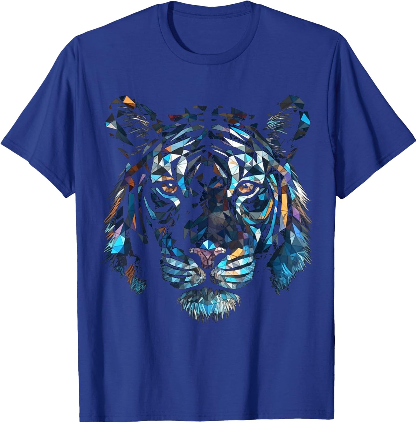 Tiger Polygon Artwork - Colourful Animal Art Tiger T-Shirt - T-Shirt | Royal