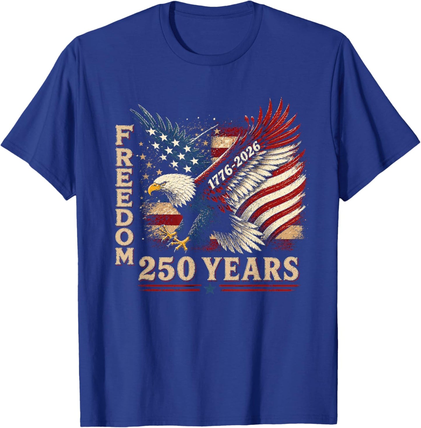 250 Years 1776 2026 Birthday Eagle USA Flag 4th of July Men T-Shirt - T-Shirt | Royal