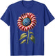 Sunflower American Flag USA Merica Funny 4th Of July Fourth T-Shirt - T-Shirt | Royal