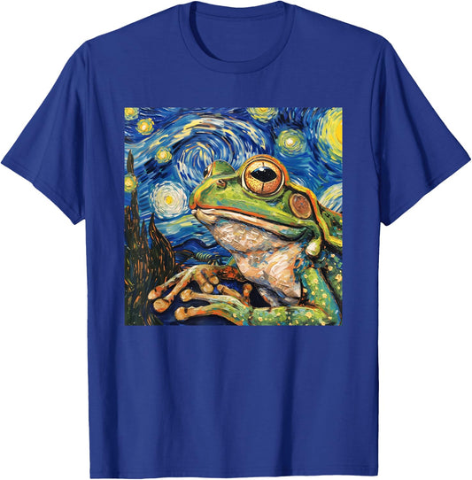 Frog Toad Van Gogh Style Starry Night T-Shirt - T-Shirt | Royal