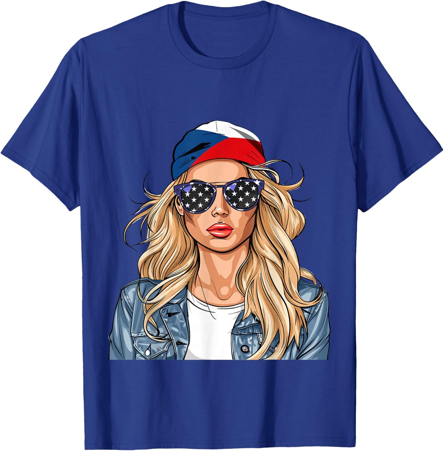 Czech Flag Souvenirs Woman American Products Czechia T-Shirt - T-Shirt | Royal