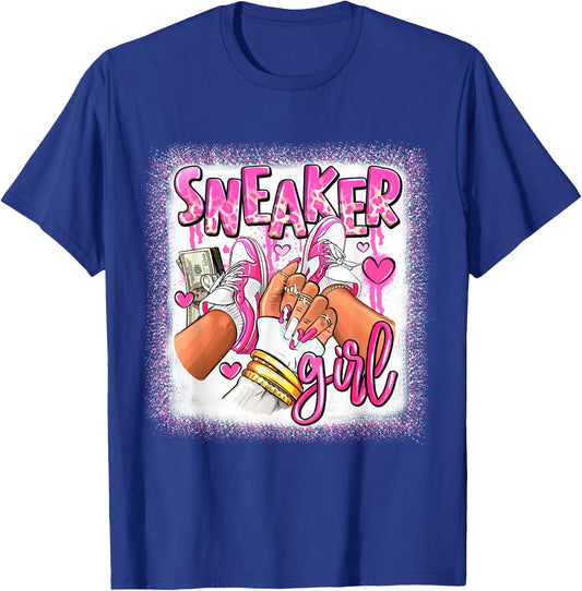 Women Pink And White Sneaker Girl, Funny Sneaker Girl Life T-Shirt - T-Shirt | Royal