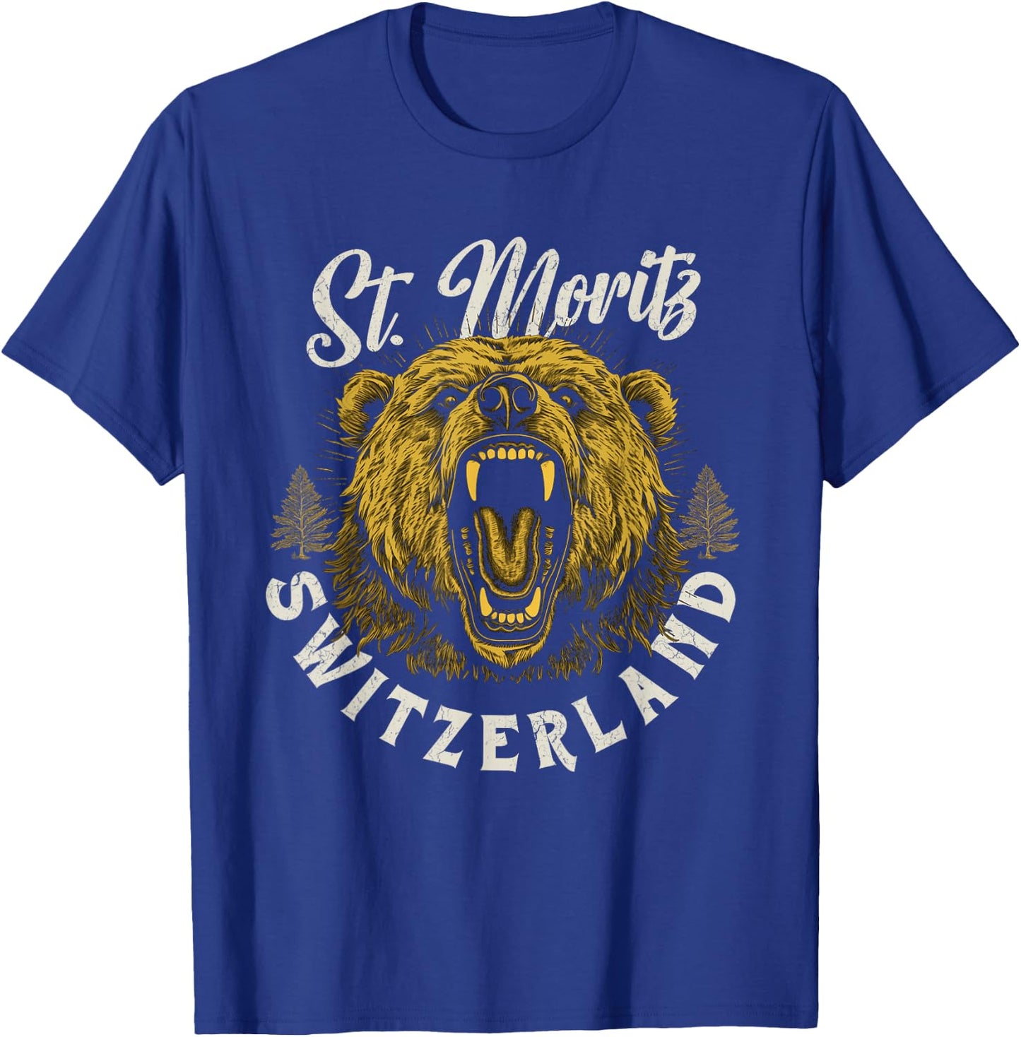 St. Moritz Switzerland Hiking Outdoor Graphic T-Shirt - T-Shirt | Royal