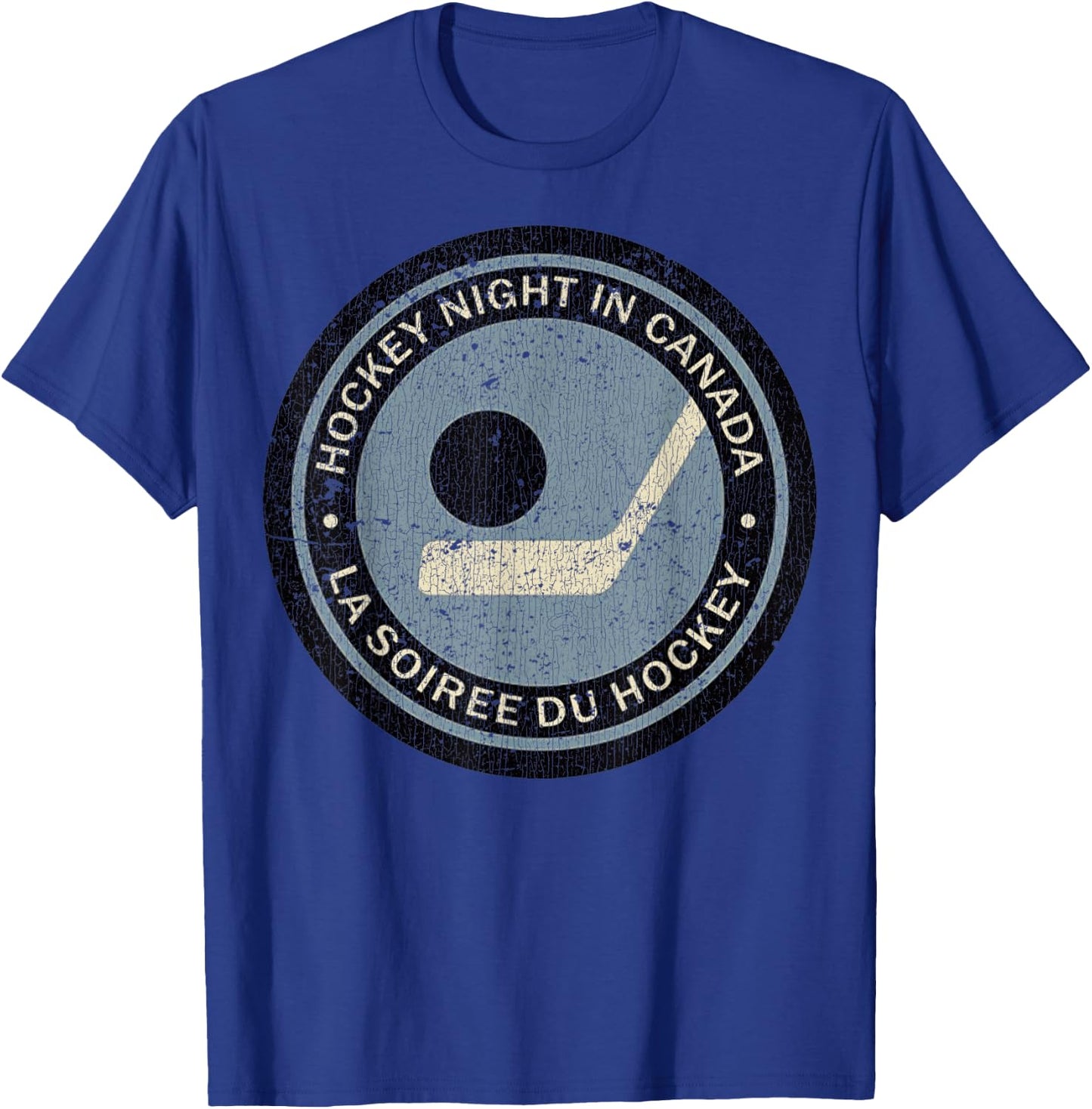 Vintage Hockey Night in Canada Hockey Player Classic Team T-Shirt - T-Shirt | Royal