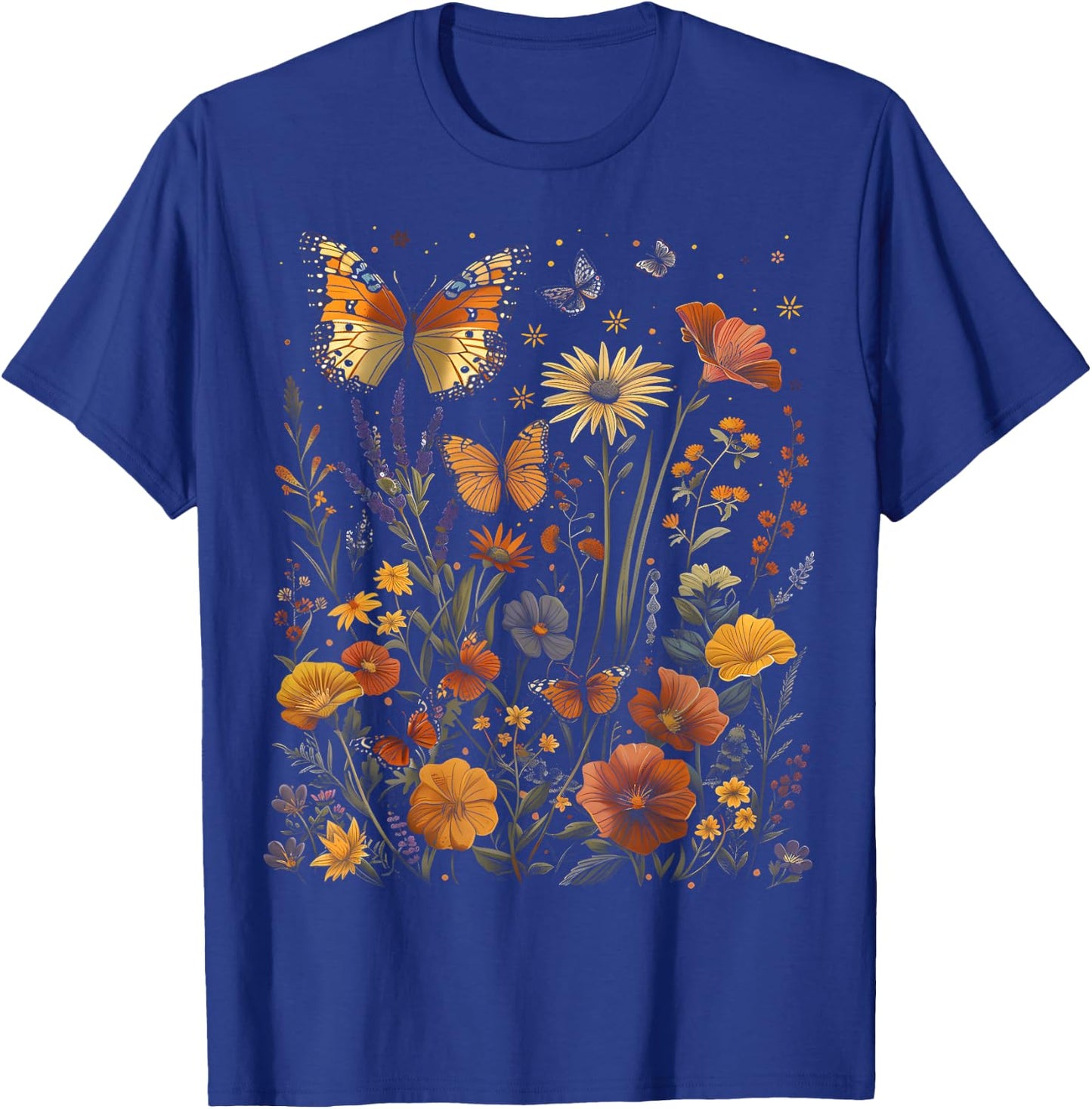 Pollinator Garden Design Wildlife Flowers Native Plants T-Shirt - T-Shirt | Royal