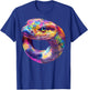 Colorful Anaconda Snake Face Animal Lover Men Women Black T-Shirt - T-Shirt | Royal