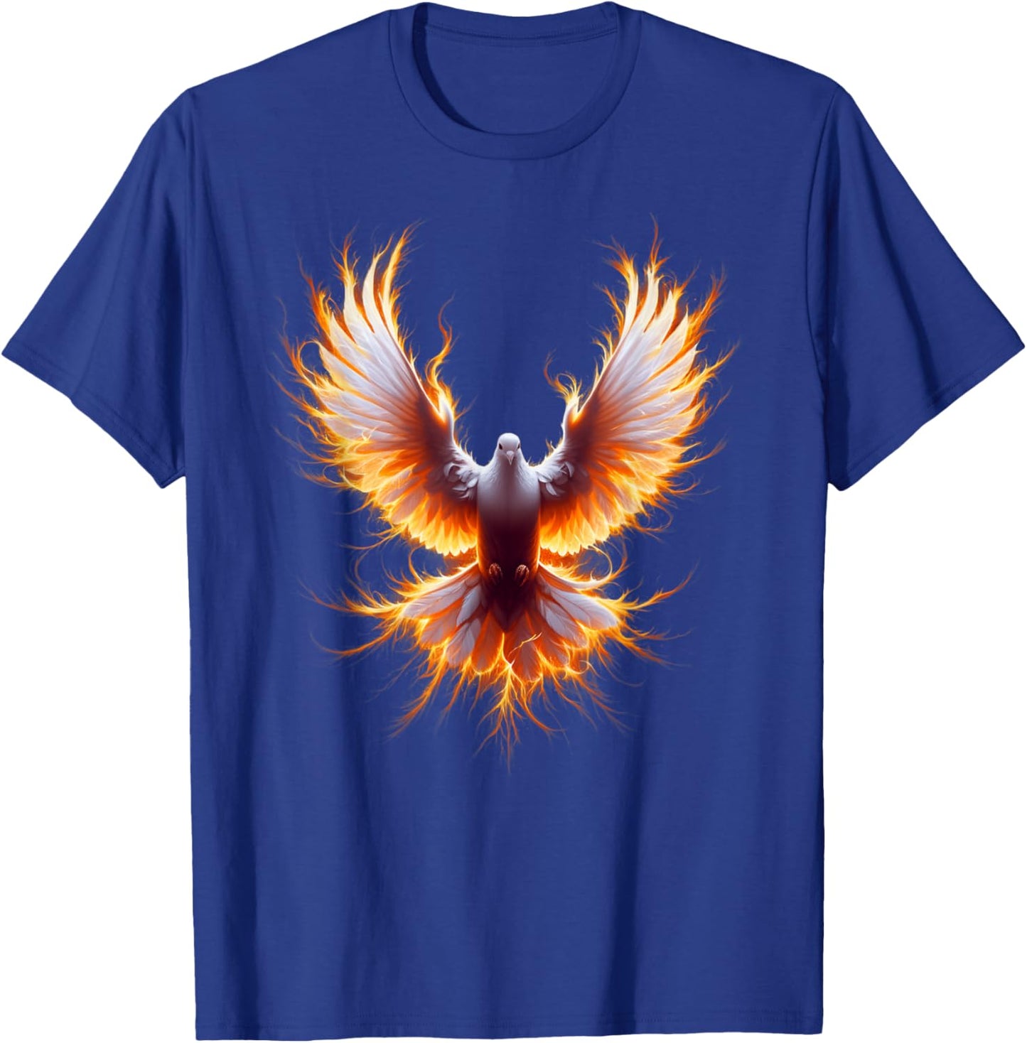 Flaming dove Holy Spirit Pentecost Christian faith T-Shirt - T-Shirt | Royal