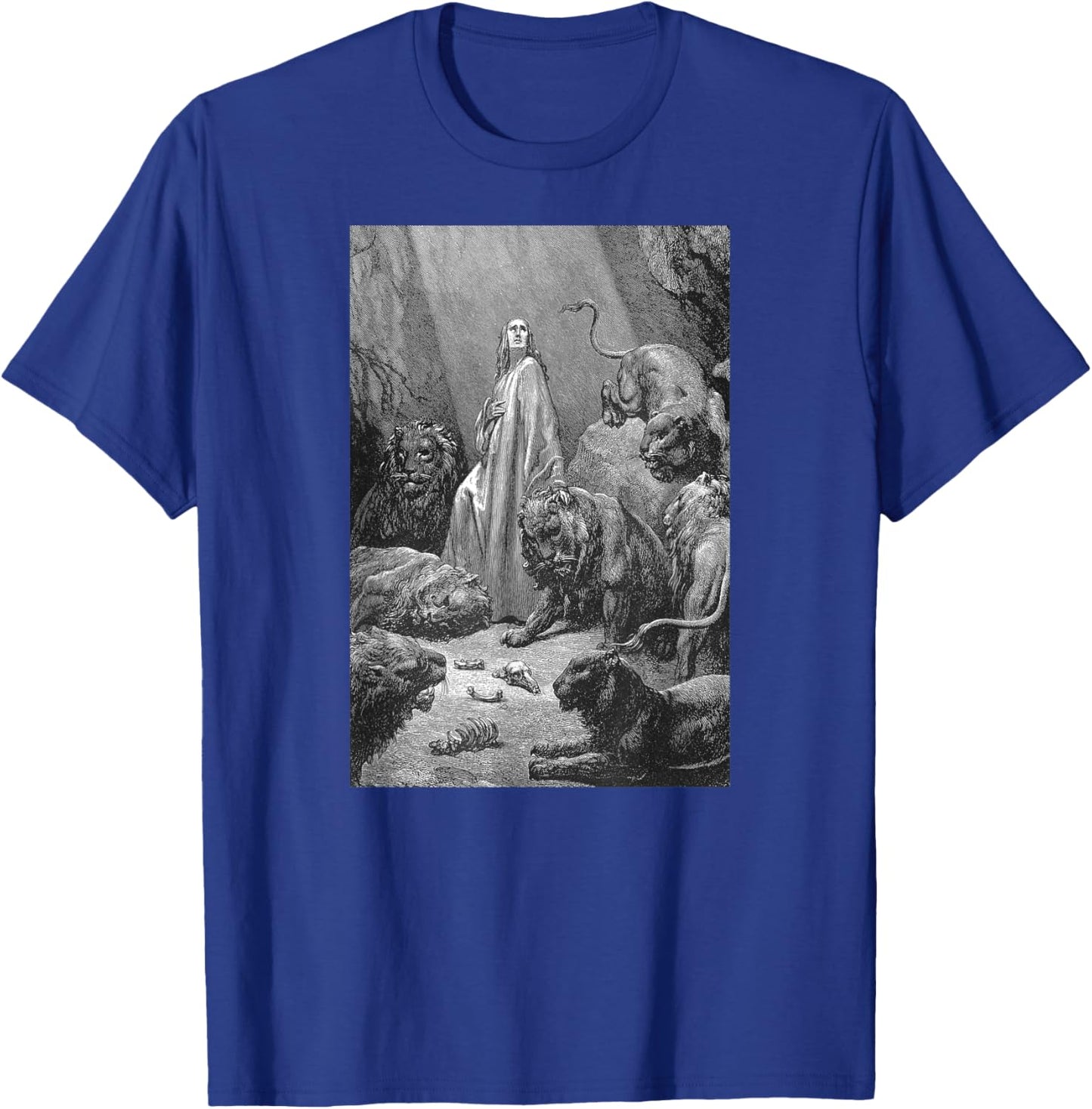 Gustave Dore Daniel in the Lions Den T-Shirt - T-Shirt | Royal