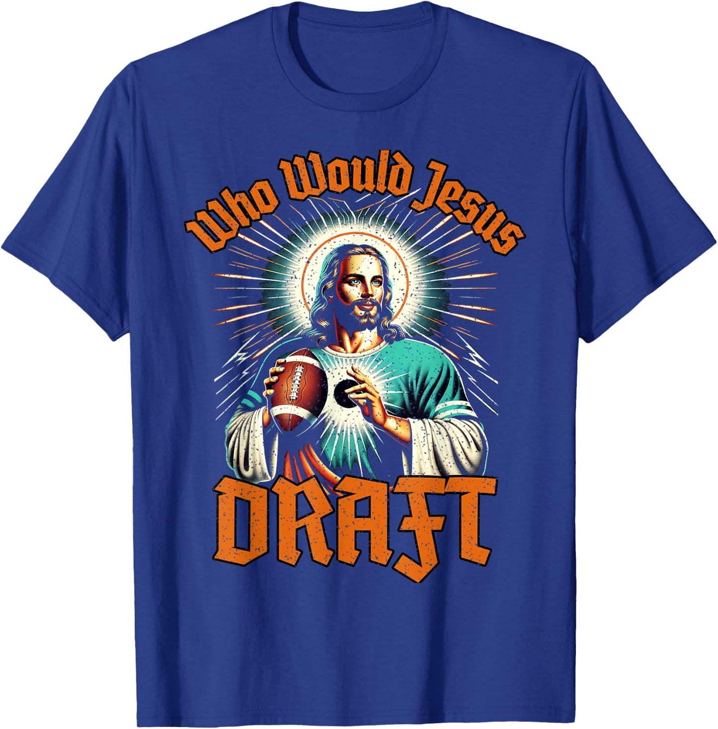 Fantasy Football Champion Who Would Jesus Draft Party T-Shirt - T-Shirt | Royal