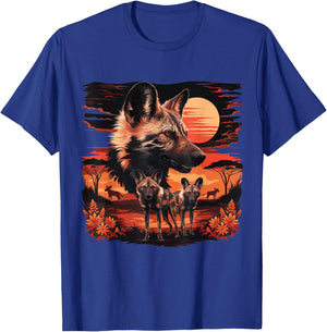 African Painted Wild Dogs African Savanna Wild Dogs Lovers T-Shirt - T-Shirt | Royal