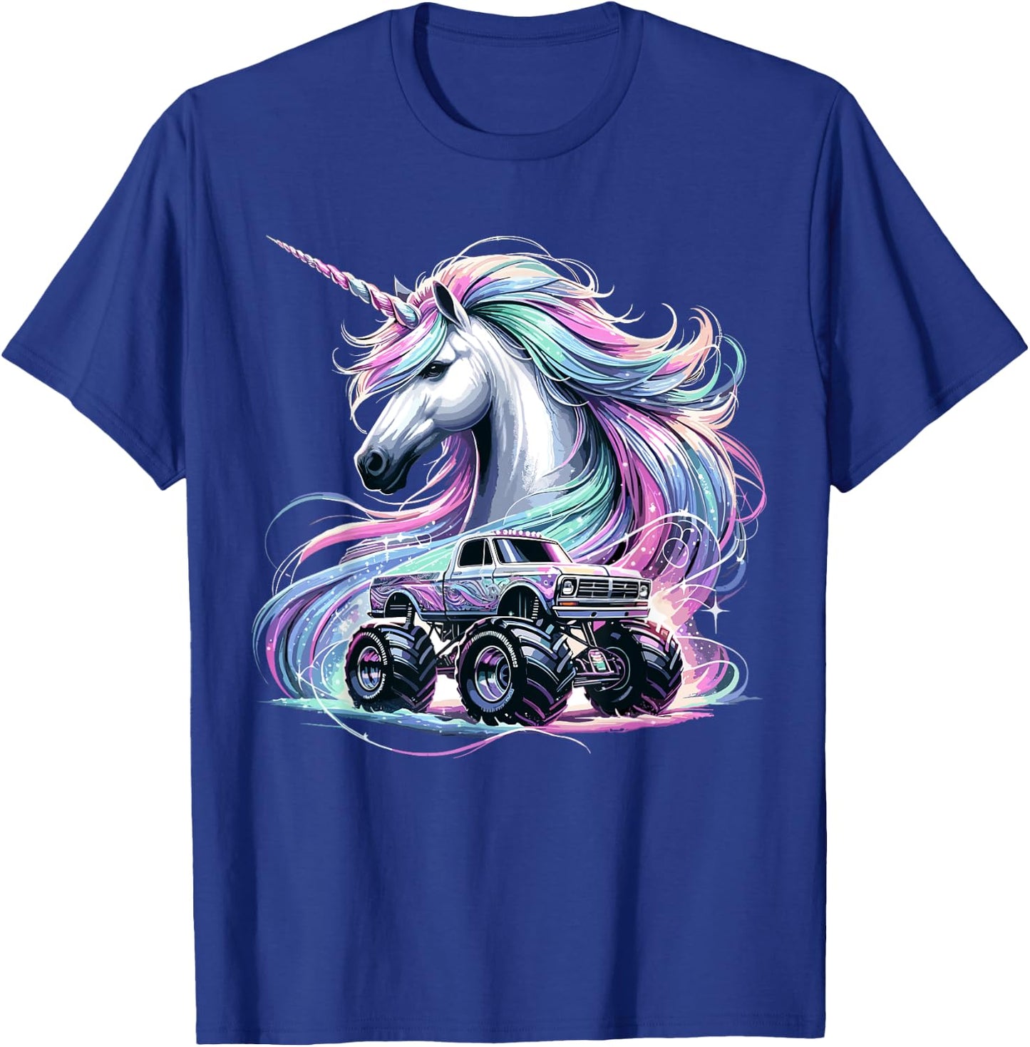 Monster Truck Unicorn Birthday Party Monster Truck T-Shirt - T-Shirt | Royal