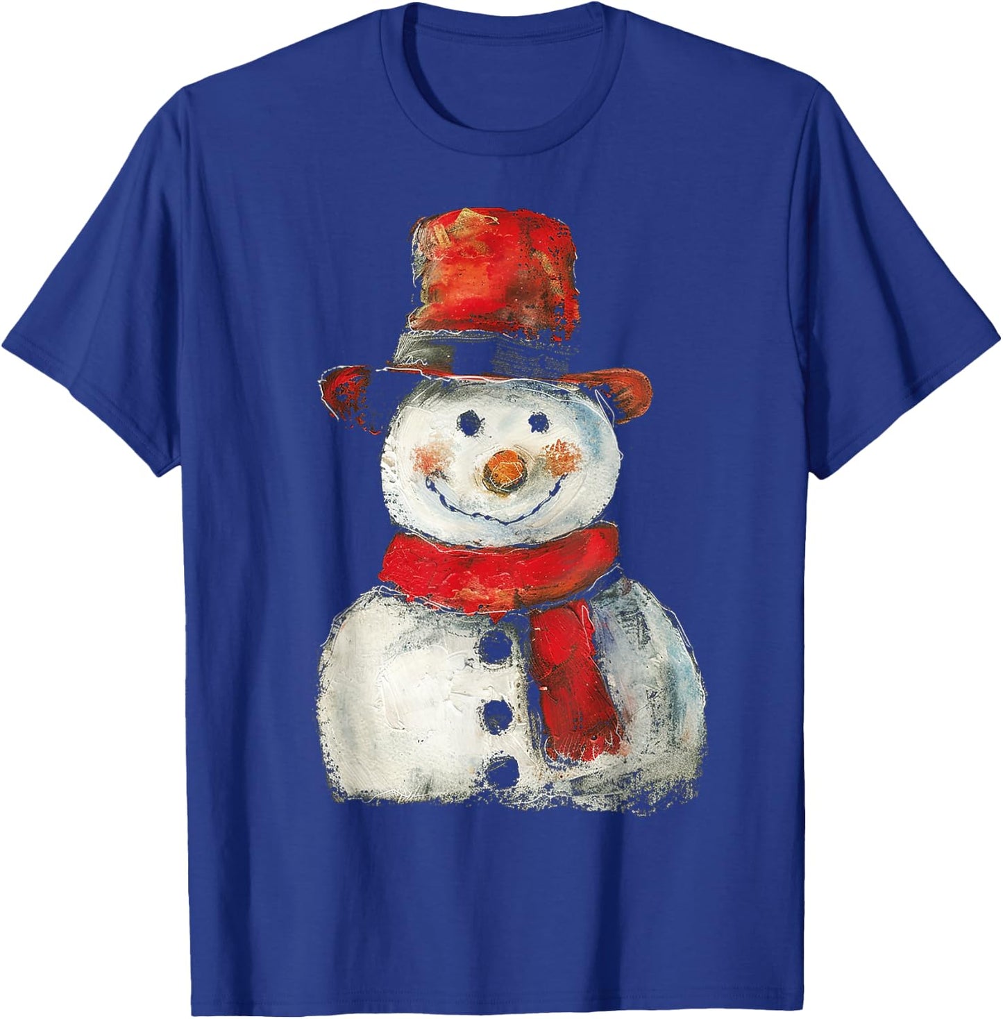 Snowman Christmas Graphic X-Mas Art Family Snowman T-Shirt - T-Shirt | Royal