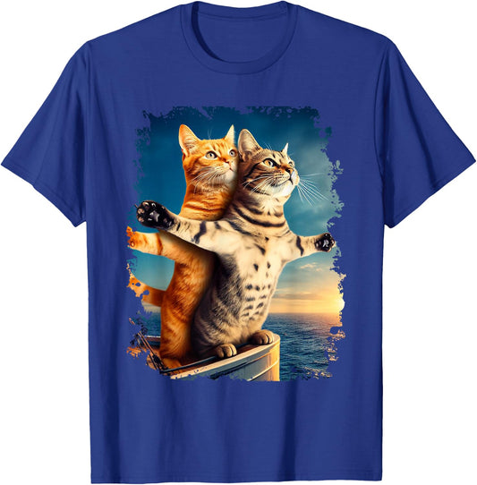 Titanic Meme Shirt for Kids Girls Funny Cat Titanic T-Shirt - T-Shirt | Royal