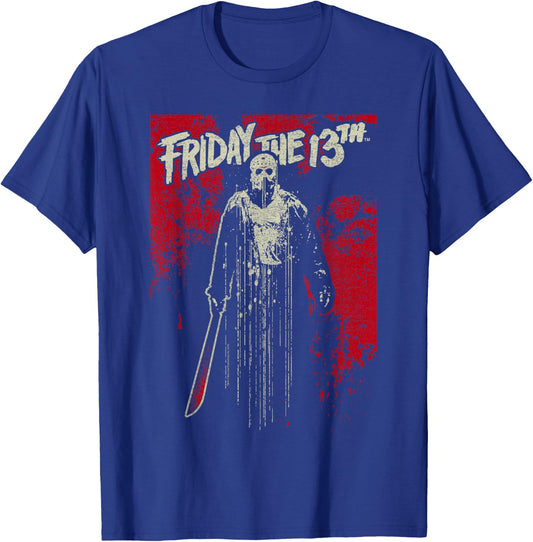 Friday the 13th Jason Drip T-Shirt - T-Shirt | Royal