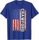 Crawford Last Name Shirt Crawford Name American Flag T-Shirt - T-Shirt | Royal