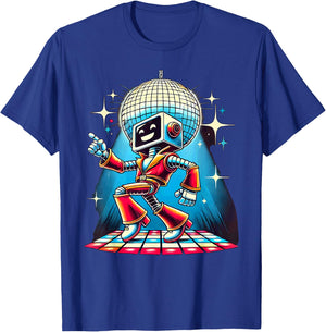 Aesthetic Robot Disco T-Shirt - T-Shirt | Royal