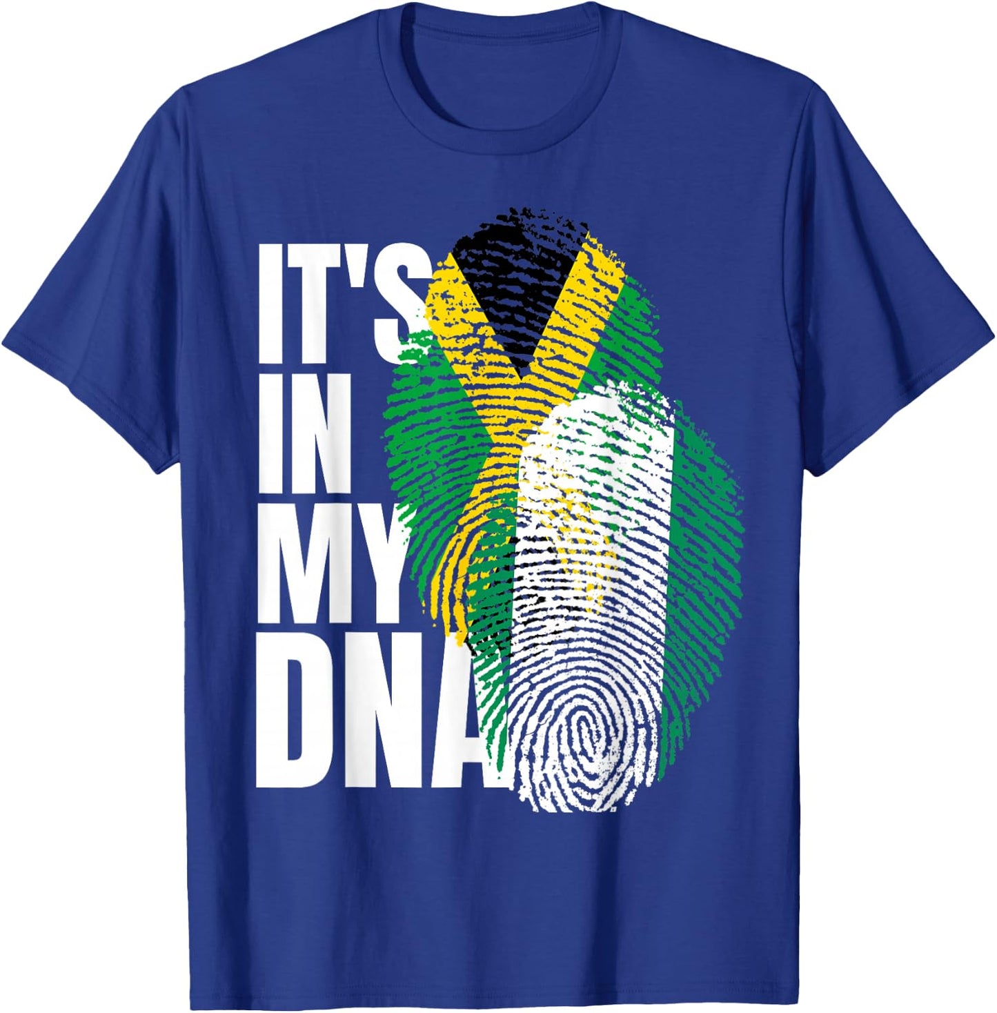 Jamaican And Nigerian Mix DNA Heritage Flag T-Shirt - T-Shirt | Royal